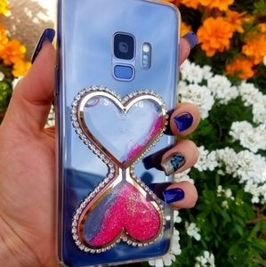 3d case heart liquid glitter case